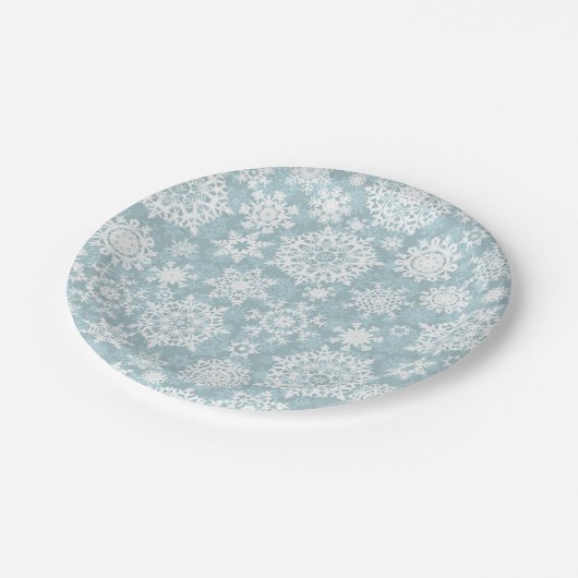 Snowflake patroon papieren bordje (Gekanteld)