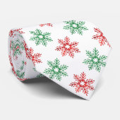 Snowflake Patroon rode en groene Waterverf Stropdas (Opgerold)