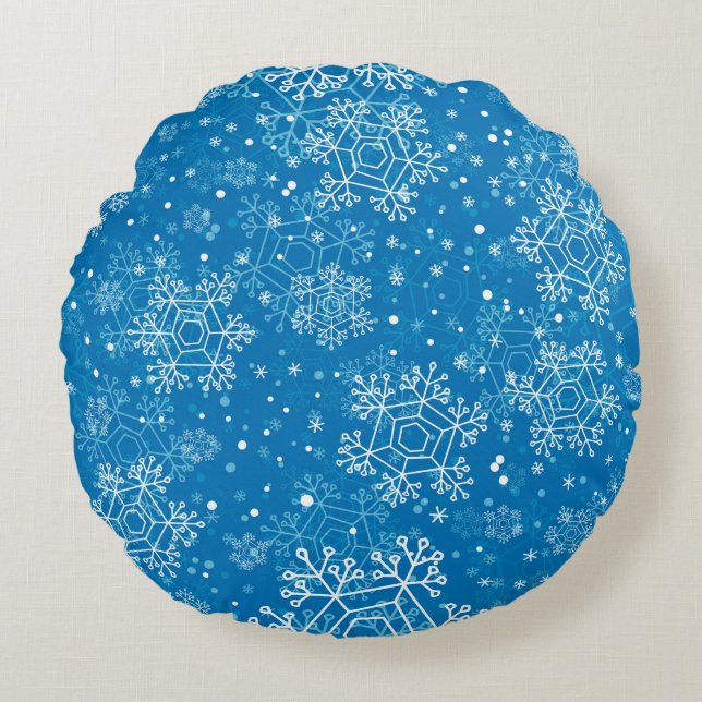 Snowflake patroon rond kussen (Voorkant)