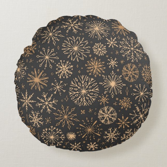 Snowflake patroon rond kussen (Voorkant)