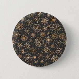 Snowflake patroon ronde button 5,7 cm