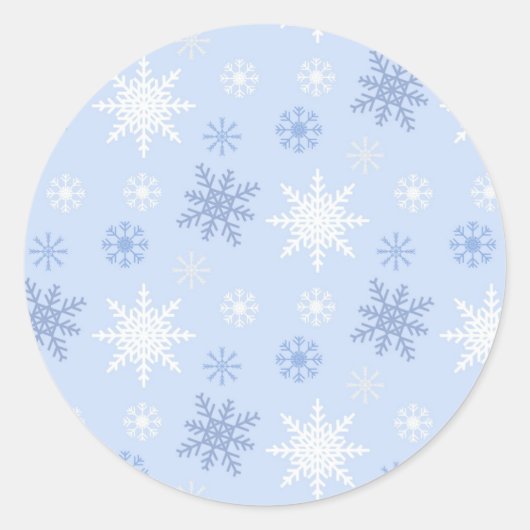 Snowflake patroon ronde sticker (Voorkant)