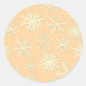 Snowflake patroon ronde sticker (Voorkant)