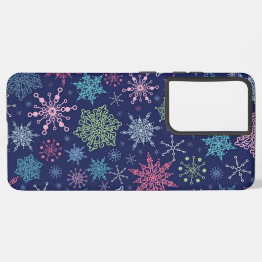 Snowflake patroon samsung galaxy hoesje (Linkerkant)