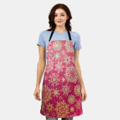 Snowflake patroon schort (Gedragen)