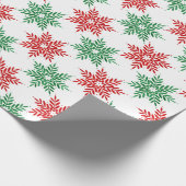 Snowflake Patroon voor rode en groene Waterverf 2 Cadeaupapier (Hoek)