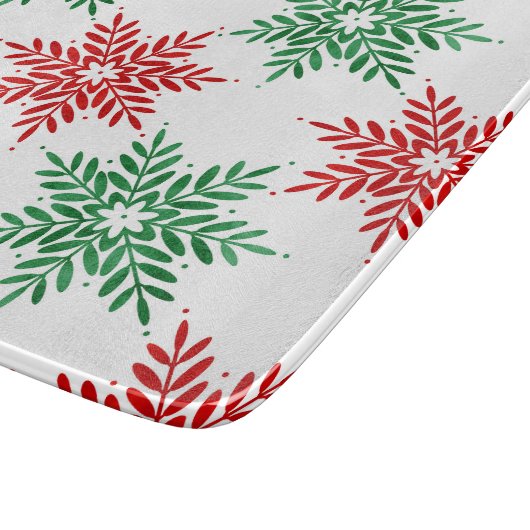 Snowflake Patroon voor rode en groene Waterverf 2 Snijplank (Hoek)