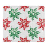 Snowflake Patroon voor rode en groene Waterverf 2 Snijplank (Voorkant)