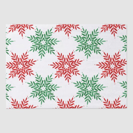 Snowflake Patroon voor rode en groene Waterverf 2 Tissuepapier (Voorkant)