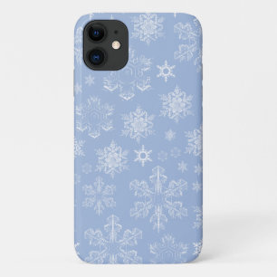Snowflake Patroon, witte sneeuwvlokken, sneeuw, wi Case-Mate iPhone Case