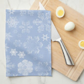 Snowflake Patroon, witte sneeuwvlokken, sneeuw, wi Theedoek (Quarter Fold)