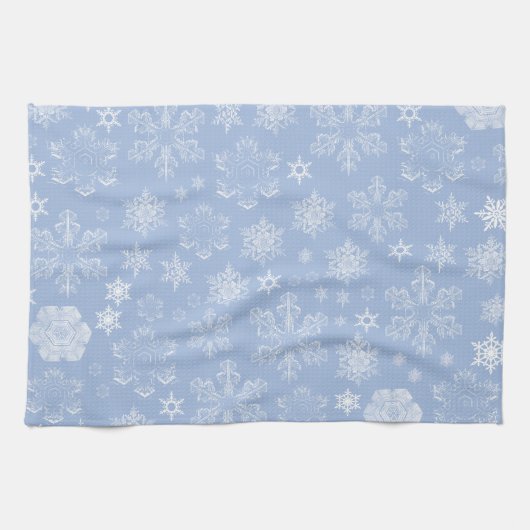 Snowflake Patroon, witte sneeuwvlokken, sneeuw, wi Theedoek (Horizontaal)