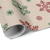 Snowflake Patroon Wrapping Paper Roll Cadeaupapier (Rol Hoek)