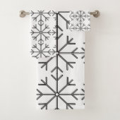 Snowflake patroon - zwart-wit. bad handdoek (Insitu)