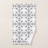 Snowflake patroon - zwart-wit. bad handdoek (Handdoek)