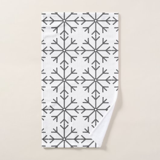 Snowflake patroon - zwart-wit. bad handdoek (Handdoek)