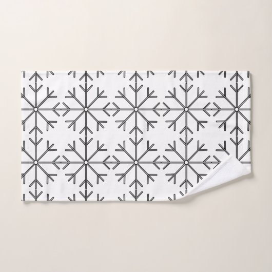 Snowflake patroon - zwart-wit. bad handdoek (Handdoek)