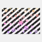 Snowflake patroonstrips voor holografisch kerstfee inpakpapier vel (Voorkant)