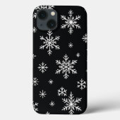 Snowflake Pattern Black Phone Case (Achterkant)