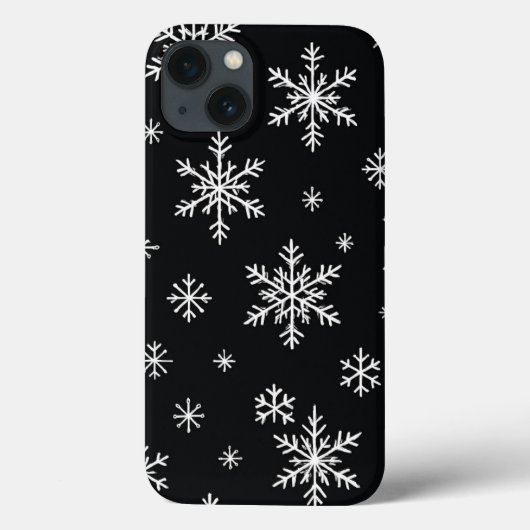 Snowflake Pattern Black Phone Case (Achterkant)