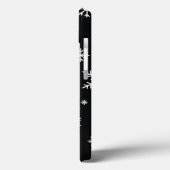 Snowflake Pattern Black Phone Case (Achterkant / Links)