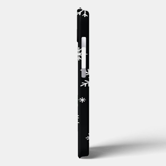 Snowflake Pattern Black Phone Case (Achterkant / Links)
