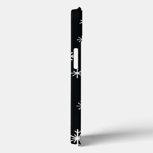 Snowflake Pattern Black Phone Case (Achterkant / Rechts)