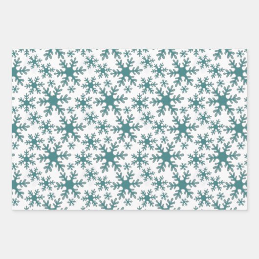 Snowflake Pattern Blue Kerstfeestdag Inpakpapier Vel (Voorkant)