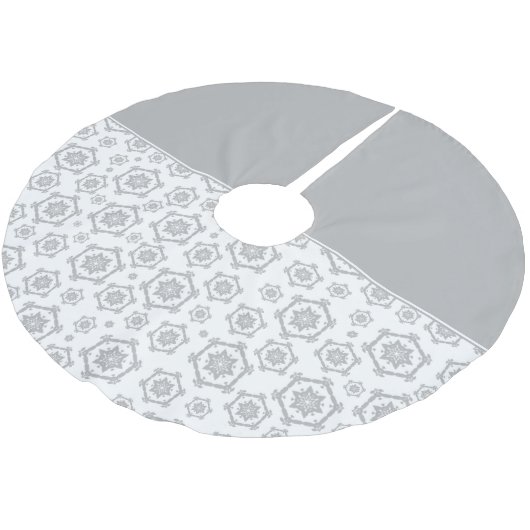 Snowflake Pattern Elegant Grey Kerstfeestdag Kerstboom Rok (Gekanteld)