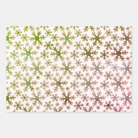 Snowflake Pattern Green Roze kerstfeestdag Inpakpapier Vel (Voorkant 2)