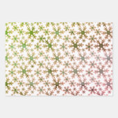 Snowflake Pattern Green Roze kerstfeestdag Inpakpapier Vel (Voorkant)