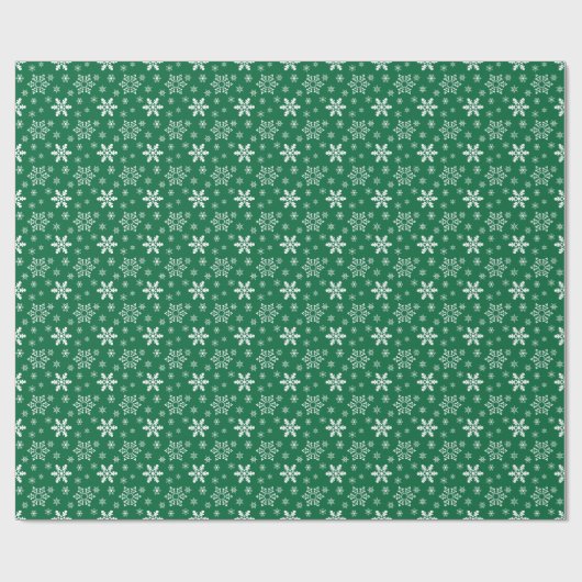 Snowflake pattern green Wrapping Paper Cadeaupapier (Vlak)