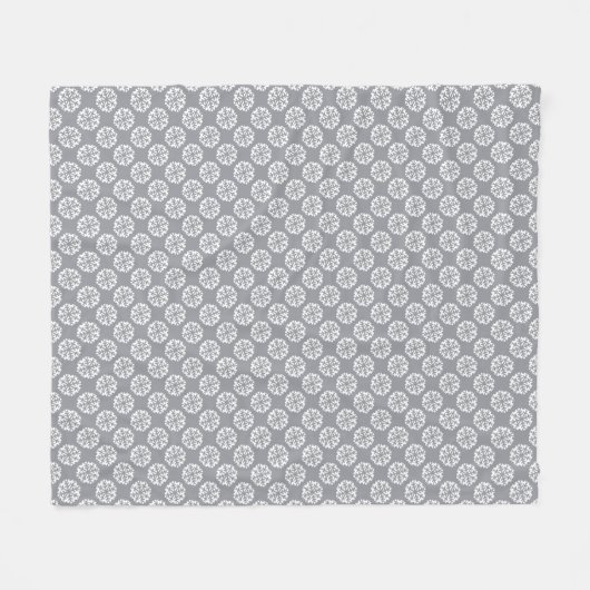 Snowflake Pattern Grey Fleece Blanket (Voorkant (Horizontaal))