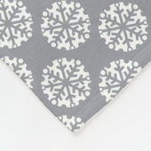 Snowflake Pattern Grey Fleece Blanket (Hoek)