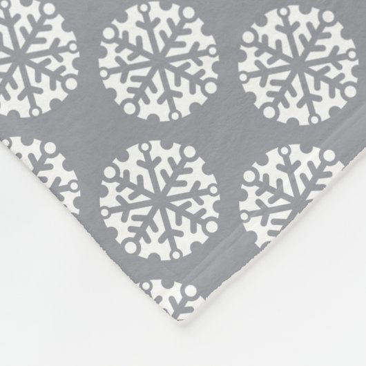 Snowflake Pattern Grey Fleece Blanket (Hoek)