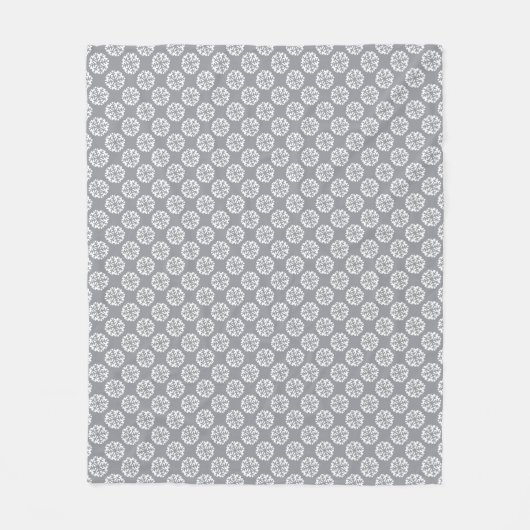 Snowflake Pattern Grey Fleece Blanket Deken (Voorkant)