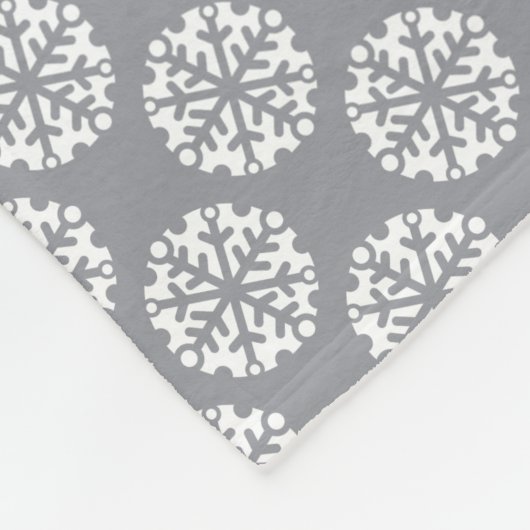 Snowflake Pattern Grey Fleece Blanket Deken (Hoek)