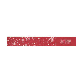 Snowflake Pattern Holiday Return Address Labels