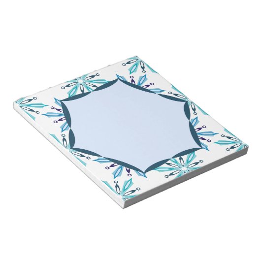 Snowflake Pattern Icy Winter Colors Notitieblok (Schuin)