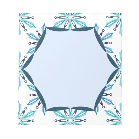 Snowflake Pattern Icy Winter Colors Notitieblok (Voorkant)
