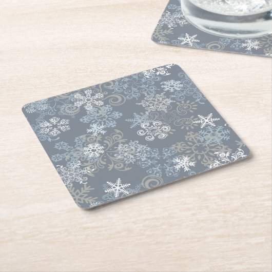 Snowflake Pattern Kartonnen Onderzetters (Schuin)