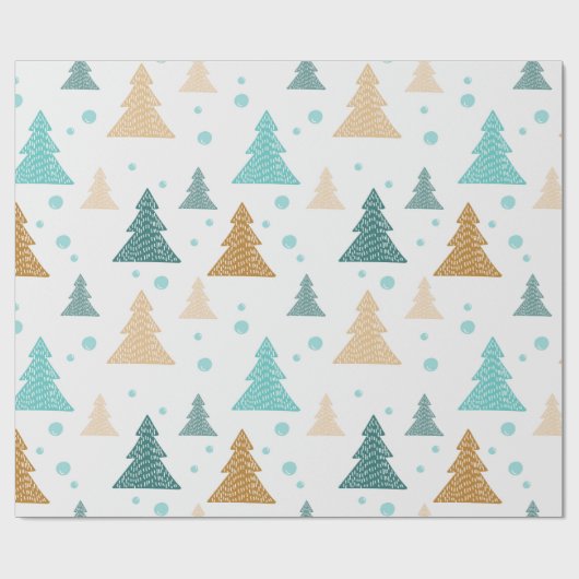 Snowflake Pattern kerstboom Cadeaupapier (Vlak)