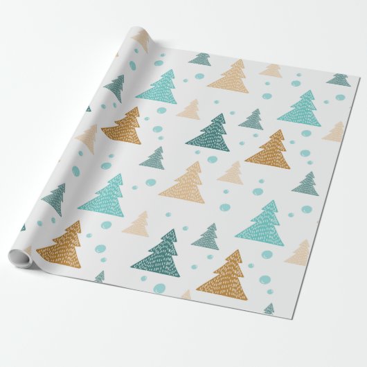 Snowflake Pattern kerstboom Cadeaupapier (Uitgerold)