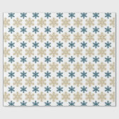 Snowflake Pattern Kerstmis Cadeaupapier (Vlak)