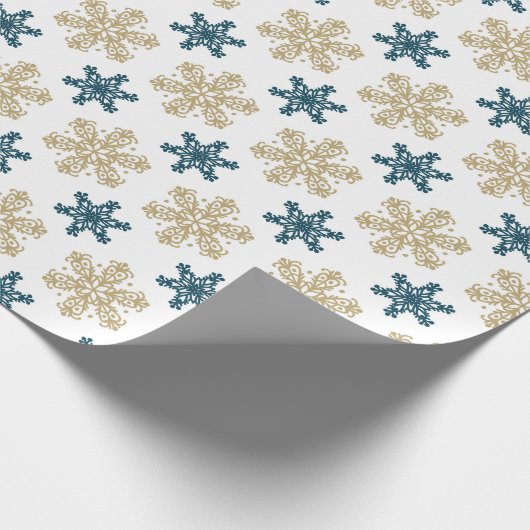 Snowflake Pattern Kerstmis Cadeaupapier (Hoek)