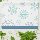 Snowflake Pattern Kerstwensen  Theedoek (Gevouwen)