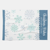 Snowflake Pattern Kerstwensen  Theedoek (Horizontaal)