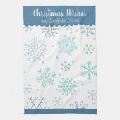 Snowflake Pattern Kerstwensen  Theedoek (Verticaal)