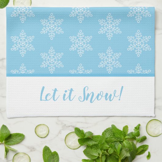 Snowflake Pattern Laat het sneeuwen Theedoek (Gevouwen)