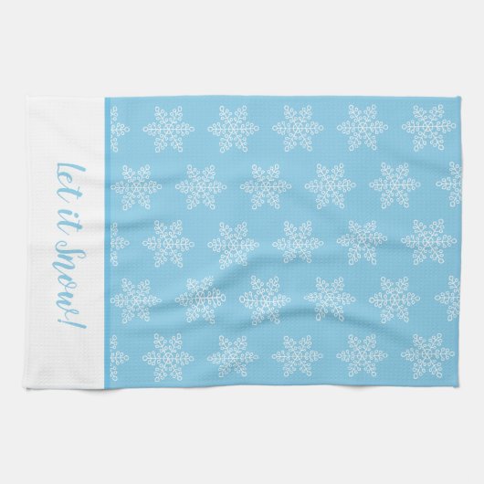 Snowflake Pattern Laat het sneeuwen Theedoek (Horizontaal)